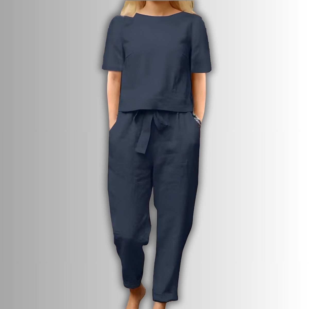 Stella-Bella™ | Conjunto de dos piezas monocromo en mezcla de algodón y lino