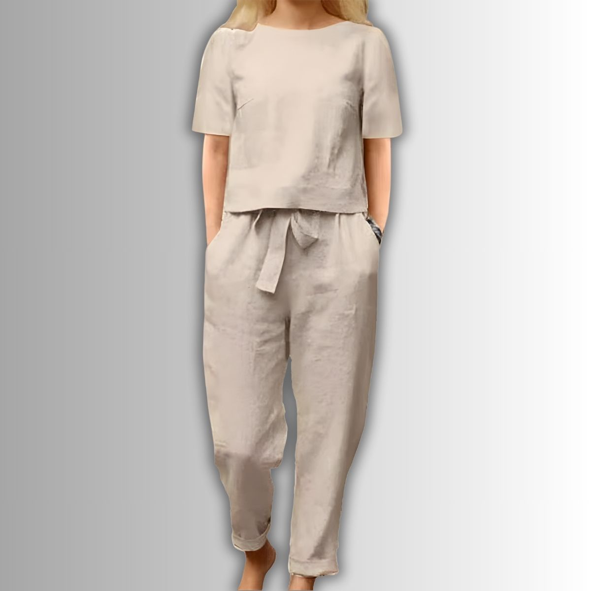 Stella-Bella™ | Conjunto de dos piezas monocromo en mezcla de algodón y lino