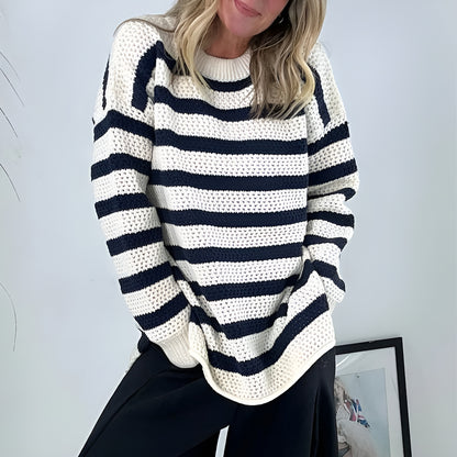 Marencia™ | Suéter de Punto Suave con Rayas Elegantes