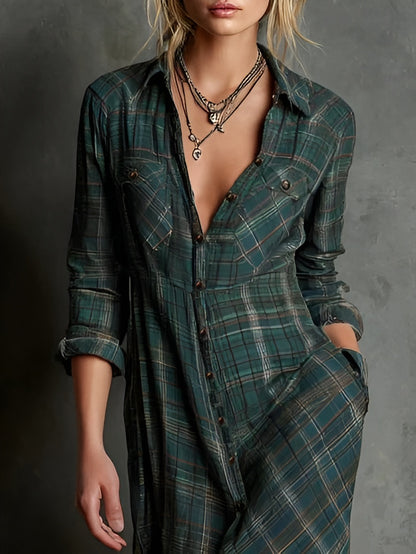 Marisela™ | Vestido boho moderno de cuadros